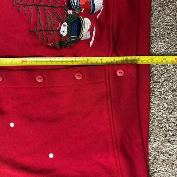 C & K Designs Women’s Red Button Up Embroidered‎ Double Collar Sweater Medium - Picture 6 of 7